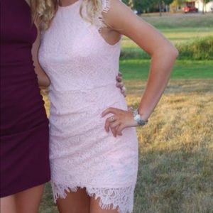 Lace pink dress
